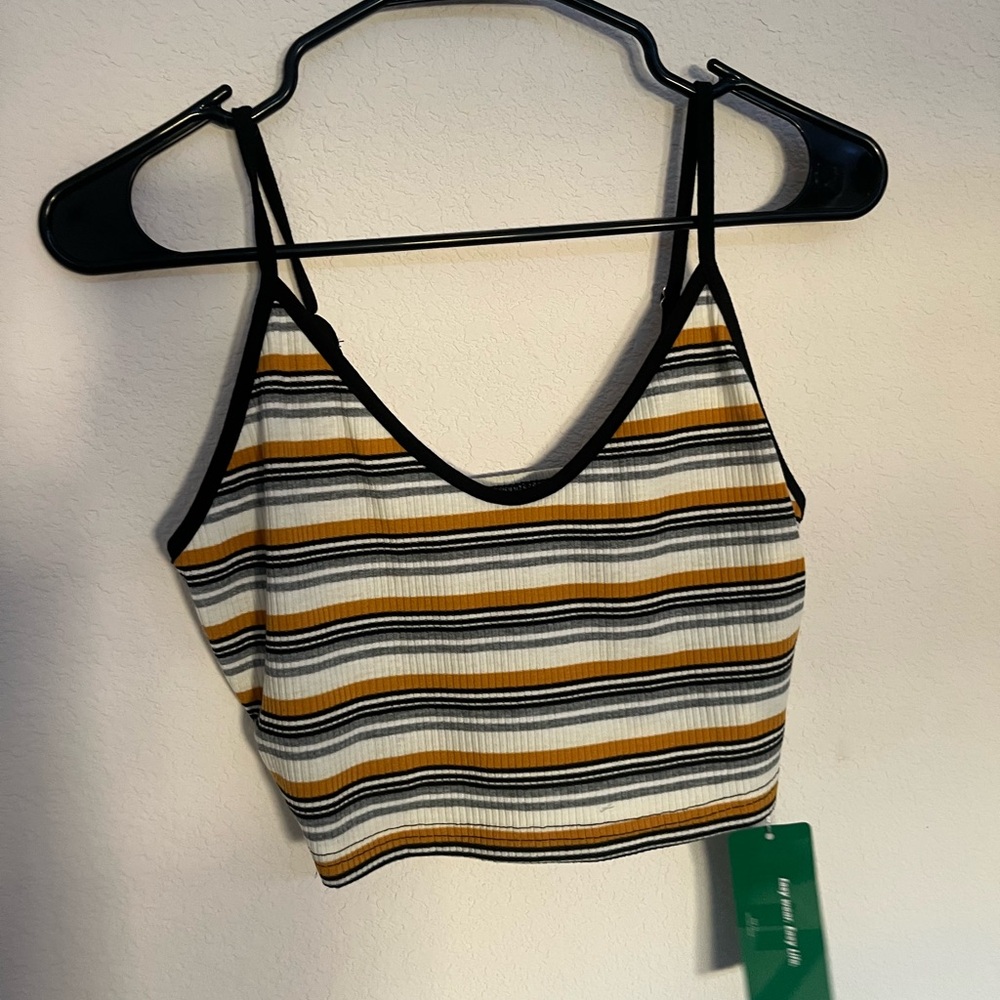 SHEIN Multi Colored Striped Sleeveless Crop Camisole
